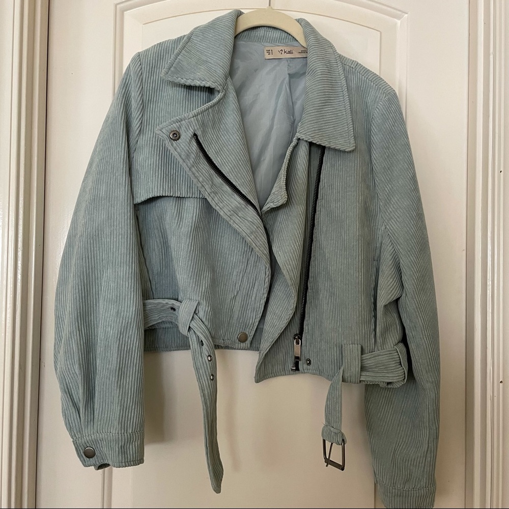 Nasty Gal Crop Corduroy Moto Jacket